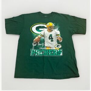 Green Bay Packers 90s Reebok NFL Brett Favre Graphic T Shirt Size Large Vintage